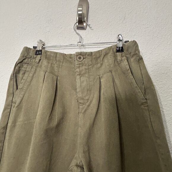 NEW Free People Hard Rain Mid Rise Cropped Gaucho Pants Green Sz 0 (Oversized) - Picture 8 of 16
